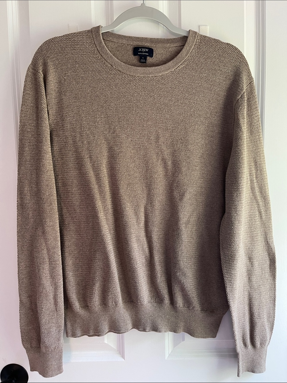 J. Crew Factory Men’s Crewneck Sweater in Light Taupe